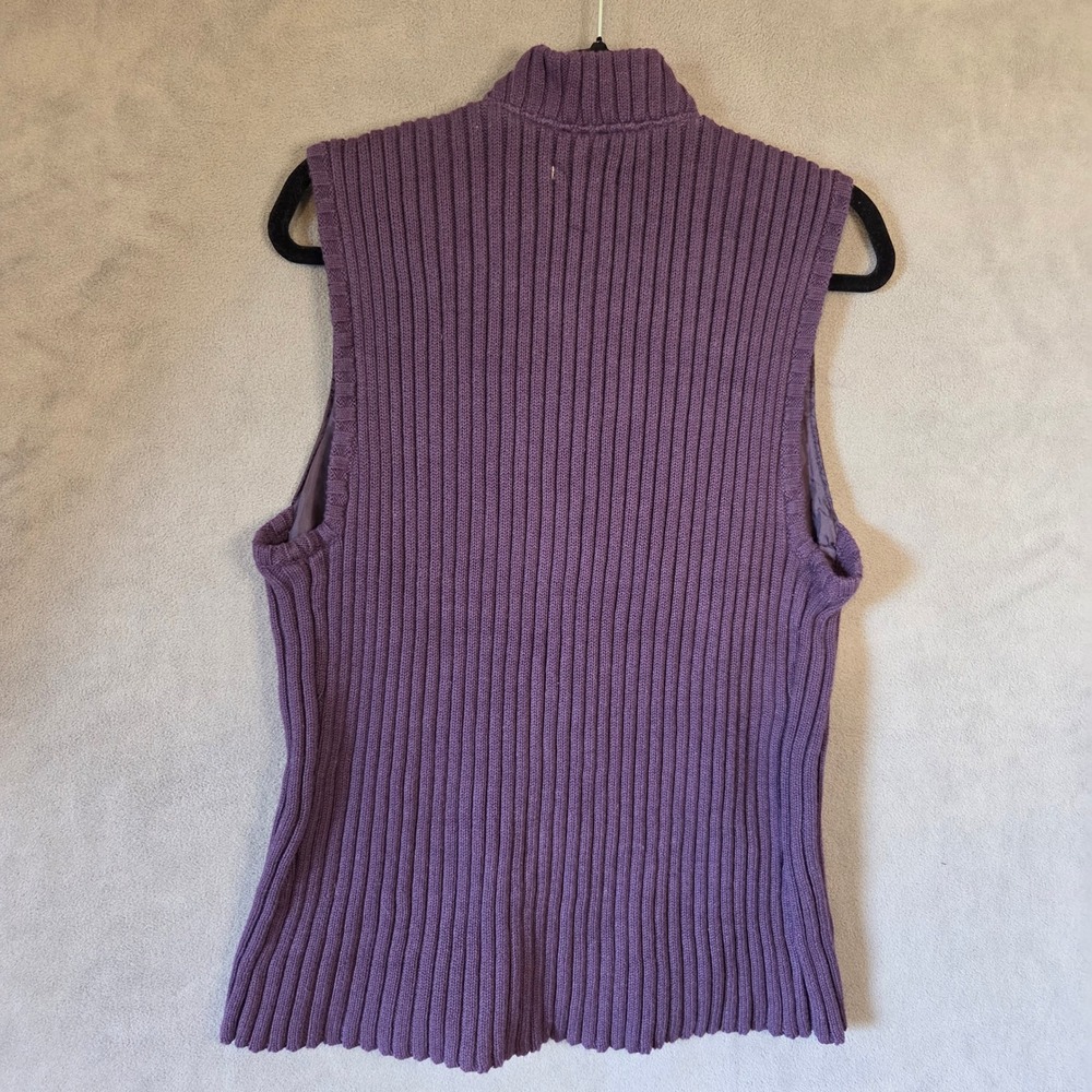 Christopher & Banks Purple Suede Knit Vest Women's XL Western Rustic Layering - Picture 5 of 13